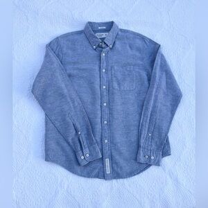Abercrombie & Fitch Men’s Shirt XL Blue Chambray Button Down Cotton Linen Muscle
